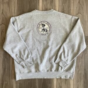 Vintage American Eagle Ski Sweatshirt Size L Gray Lucky Dog Ski Wax 1990s